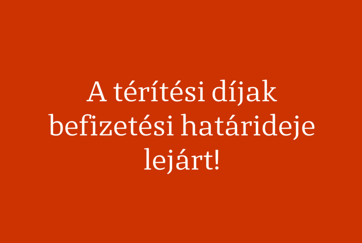 Térítési díj befizetése Térítési díj befizetése